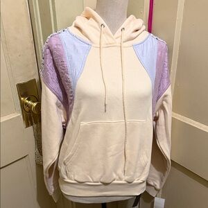 BlankNYC # Cream and Lavender Hoodie